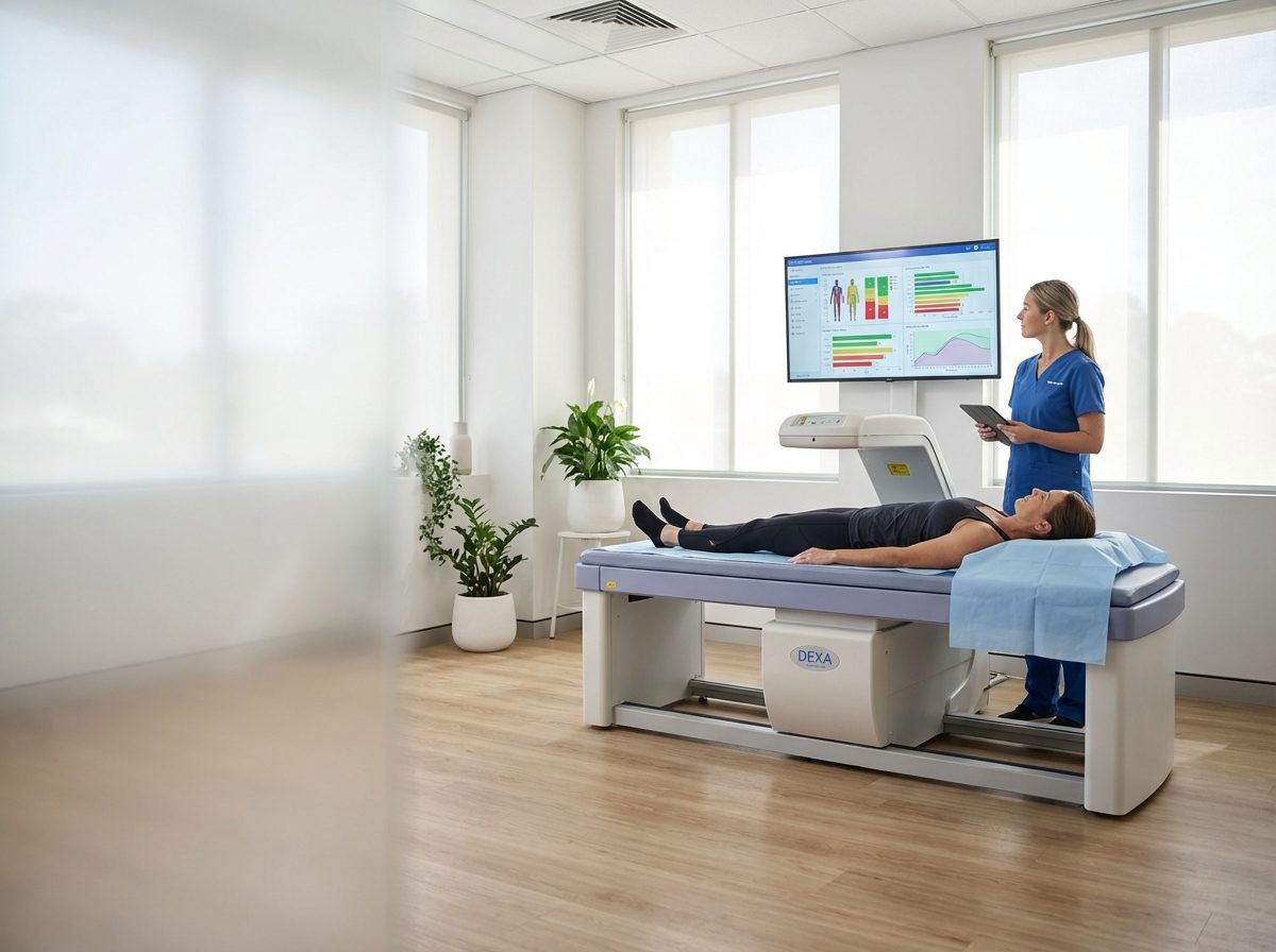 DEXA body composition scan in a clinical setting