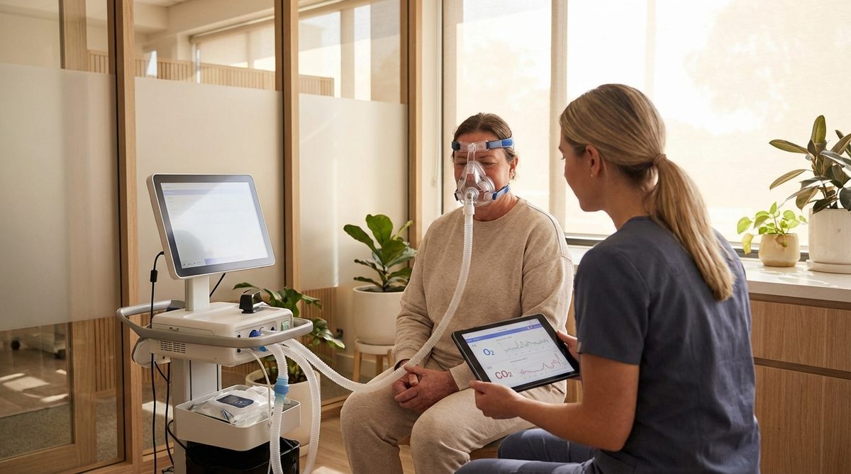 Resting metabolic rate test with metabolic analyser