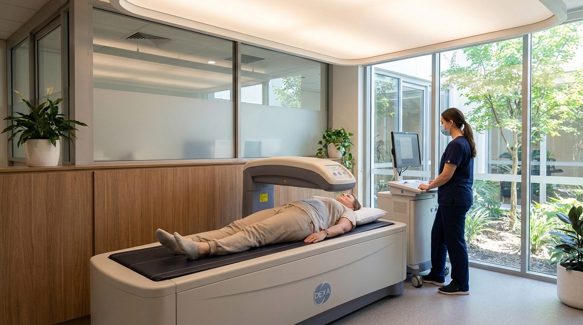 DEXA bone density scan in a clinical setting